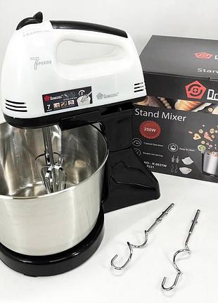 Портативный ручной миксер domotec r6637w 250 вт, хороший миксер кухонный миксер ручной с чашей ij-94