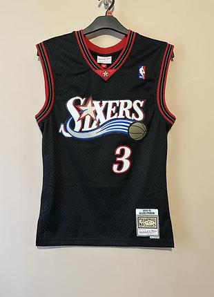 Баскетбольна майка allen iverson philadelphia 76ers black sleeveless authentic jersey
