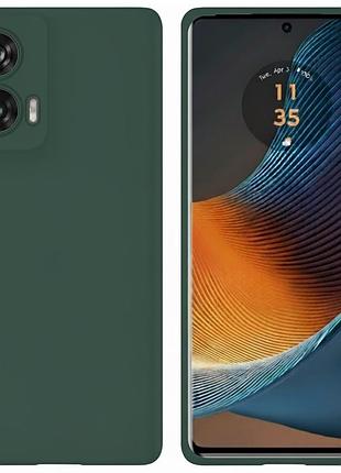 Чохол fiji full soft premium для motorola edge 50 fusion протиударний бампер з мікрофіброю dark green