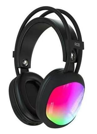 Бездротова ігрова гарнітура p890 rgb bluetooth навушники з мікрофоном 40 мм драйвери 18 годин роботи чорний
