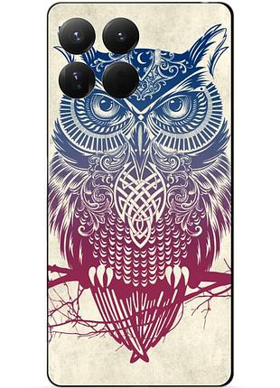 Чехол силиконовый бампер для xiaomi 15t pro с рисунком сова