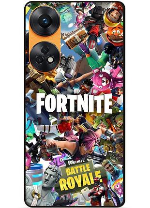 Силиконовый бампер чехол для oppo reno 8t с картинкой fortnite фортнайт
