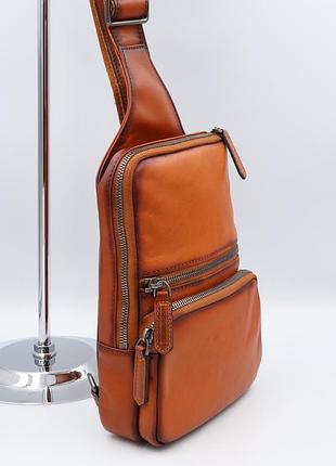 Сумка мужская натуральная кожа leather 12052p l brown
