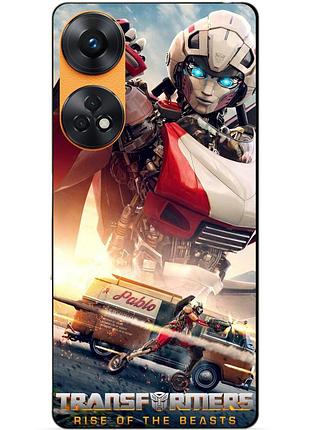 Силиконовый бампер чехол для oppo reno 8t с рисунком арси трансформеры transformers