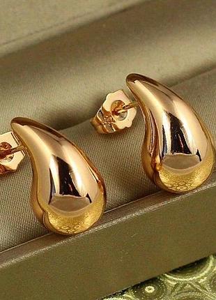 Серьги гвоздики xuping jewelry капля perfect gloss 1,9 см золтистые