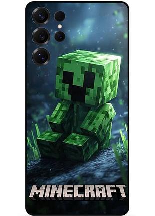 Чехол силиконовый бампер для samsung s24 ultra стив minecraft крипер майнкрафт