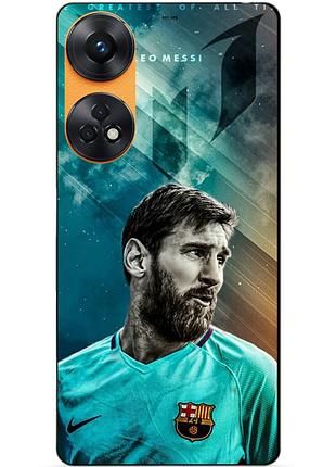 Силиконовый бампер чехол для oppo reno 8t с рисунком leo messi месси