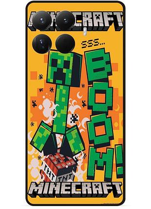 Силиконовый чехол бампер для xiaomi 15t pro стив minecraft крипер майнкрафт