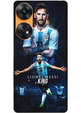 Силиконовый бампер чехол для oppo reno 8t с рисунком messi аргентина месси