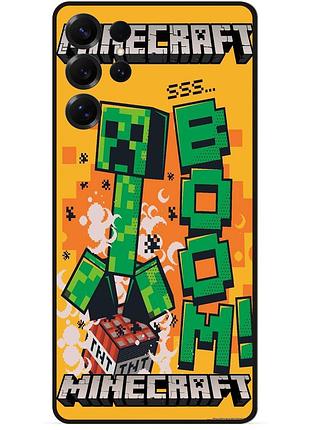 Силіконовий чохол бампер для samsung s24 ultra стів minecraft кріпер майнкрафт