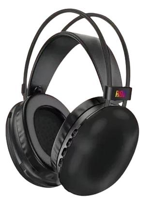Беспроводные накладные наушники disco pulse pg580 rgb bluetooth 5.3 с микрофоном 18 часов работы черный