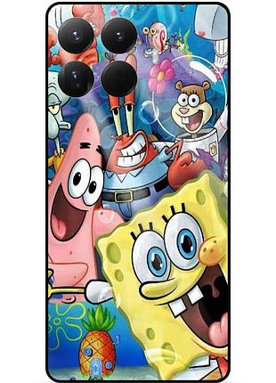 Силиконовый бампер чехол для xiaomi 15t pro с рисунком губка боб sponge bob