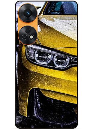 Силіконовий бампер чохол для oppo reno 8t з малюнком bmw бмв машина
