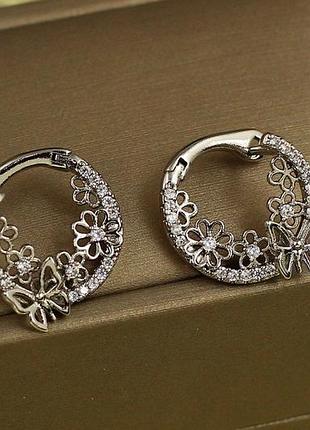Серьги xuping jewelry отпуск 1,6 см серебристые