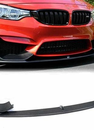 Bmw 3 series f30 (2013–2019) передняя накладка / губа (сплиттер) dpt v-3 — m3 look f80, чёрный глянец