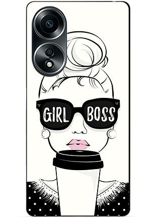 Силіконовий бампер чохол для oppo a58 з малюнком girl boss