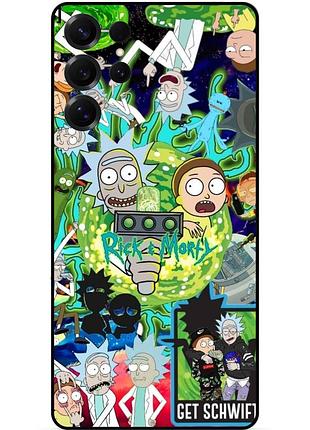 Силиконовый бампер чехол для samsung s24 ultra с рисунком rick and morty рик и морти