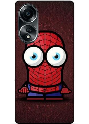 Силиконовый бампер чехол для oppo a58 с рисунком миньон человек паук spider man