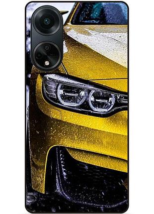 Силиконовый бампер чехол для oppo a98 с рисунком bmw бмв машина авто