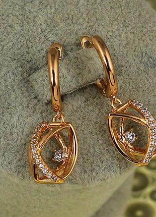 Серьги подвески xuping jewelry взгляд 3,2 см золотистые