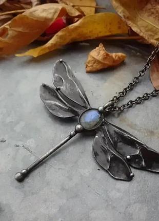Ожерелье, кулон, подвеска retro vintage dragonfly