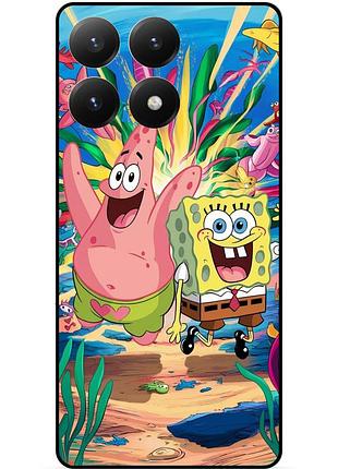 Силиконовый бампер чехол для xiaomi 15t с картинкой sponge bob губка боб