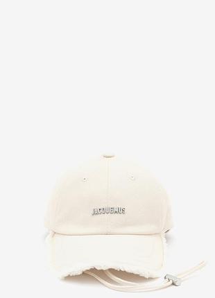 Кепка женская с логотипом jacquemus baseball cap с бахромой бежевый