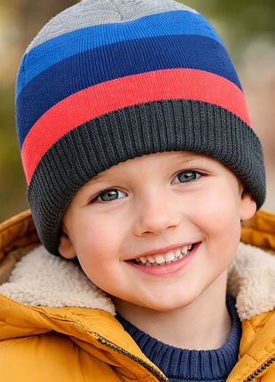 Вязаная двойная шапка на мальчика от ovs kids (италия)