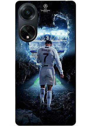 Силиконовый бампер чехол для oppo a98 с рисунком ronaldo роналдо