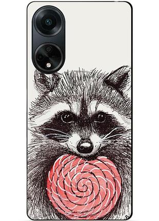 Силіконовий бампер чохол для oppo a98 з малюнком єнот