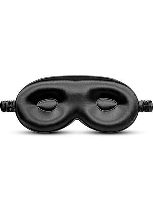 Маска для сну шовкова 3d проти зморшок, приємна до шкіри затемнення чорного кольору