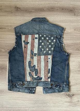 Вінтажна джинсова жилетка ralph lauren denim & supply джинсовий чоловічий жилет