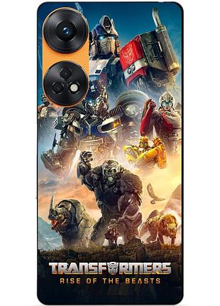 Силиконовый бампер чехол для oppo reno 8t с рисунком трансформеры transformers