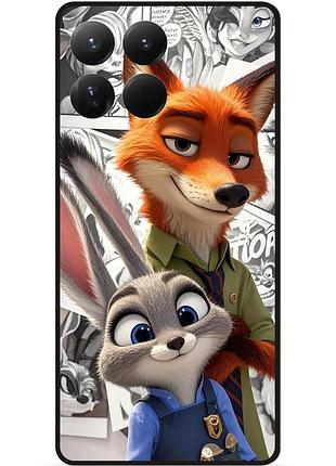 Силиконовый чехол бампер для xiaomi 15t pro с рисунком зверополис zootopia