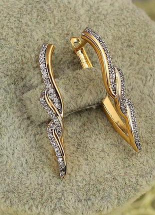 Серьги xuping jewelry зевс с родием 2,8 см золотистые