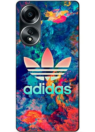 Силіконовий бампер чохол для oppo a58 з малюнком адідас