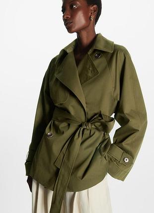 Крутий фірмовий вкорочений тренч плащ cos regular-fit short trench coat