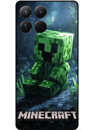 Чехол силиконовый бампер для xiaomi 15t pro стив minecraft крипер майнкрафт
