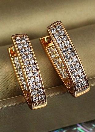 Серьги xuping jewelry подарок судьбы 2 см золотистые