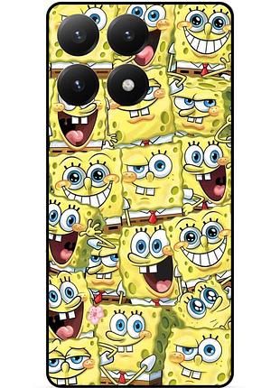 Силіконовий чохол бампер для xiaomi 15t з малюнком губка боб sponge bob