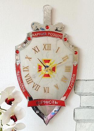 Часы настенные из эпоксидной смолы "шеврон" 80х60 см