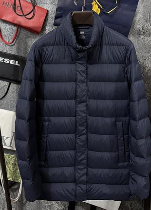 Куртка чоловіча мікропуховик uniqlo синій s m