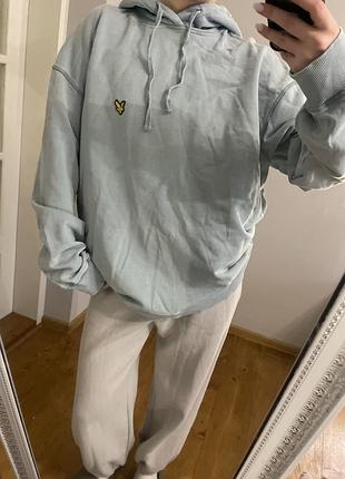 💥 сіро-голубе худі lyle & scott з вареним ефектом