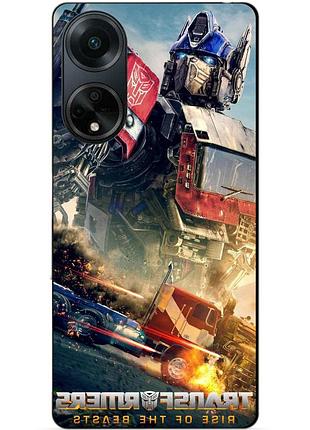 Силиконовый бампер чехол для oppo a98 с рисунком оптимус прайм трансформеры transformers