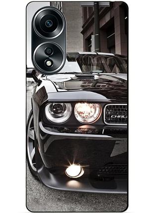 Силиконовый бампер чехол для oppo a58 с рисунком dodge додж авто машина chrysler