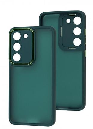 Чехол fiji lens для samsung galaxy s23 (s911) бампер матовый с защитой блока камер dark green