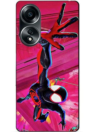 Силіконовий бампер чохол для oppo a58 з малюнком spider man людина павук