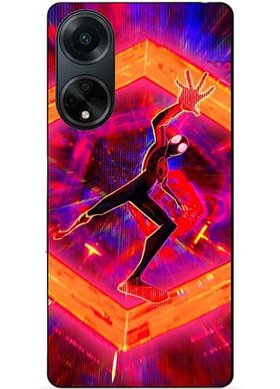 Силиконовый бампер чехол для oppo a98 с картинкой человек паук spider man