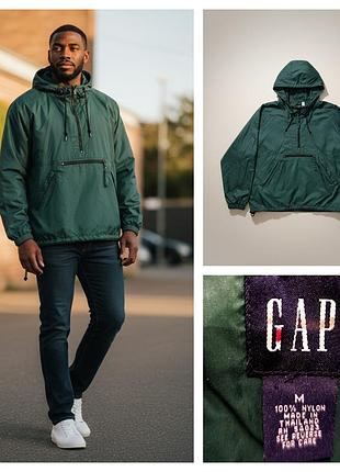 Gap, чоловічий нейлоновий дощовик анорак зеленого кольору