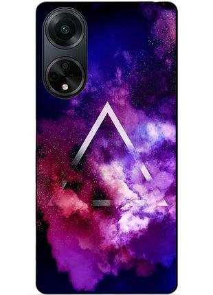 Силиконовый бампер чехол для oppo a98 с рисунком космос
